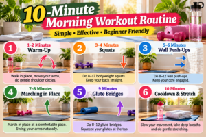 weekly morning exercise plan with walking strength training stretching and rest day