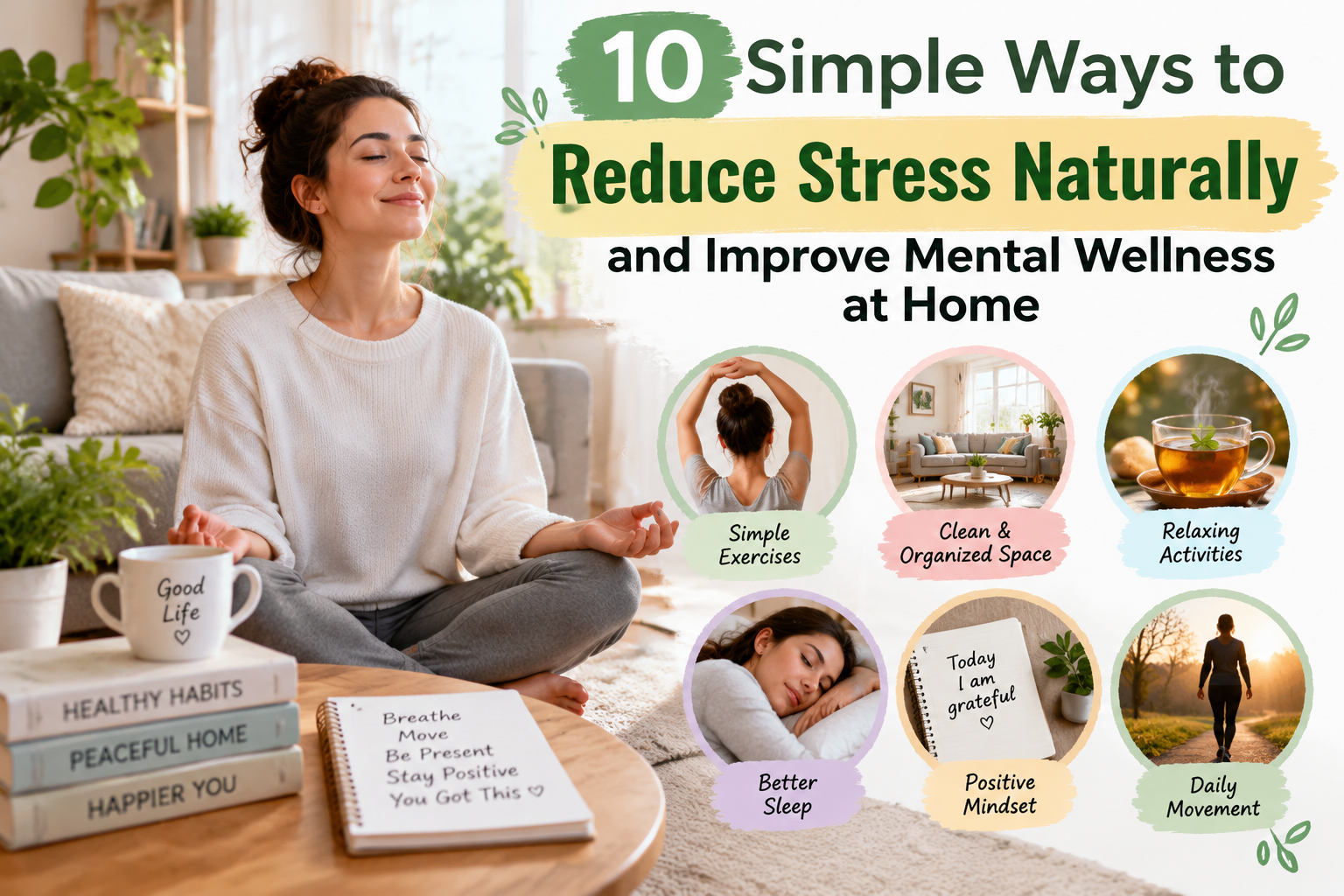 Reduce stress naturally at home with a peaceful, relaxing living space