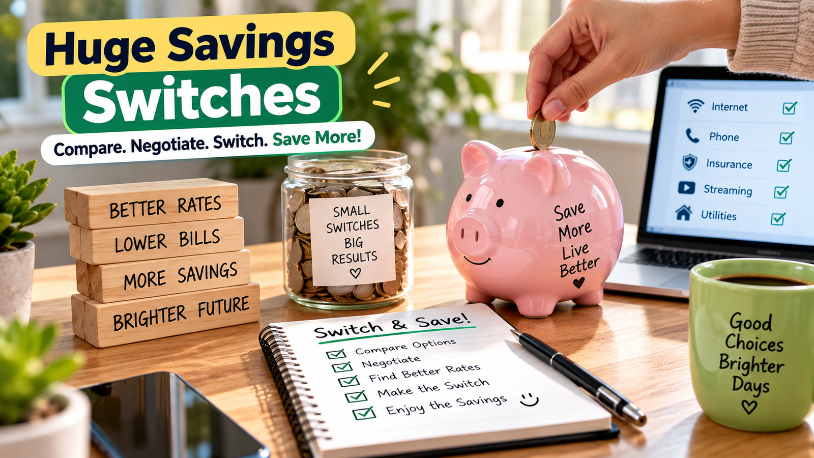 Huge savings switches for lowering everyday costs