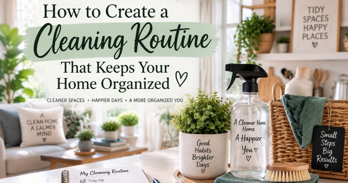 Cleaning routine checklist for an organized home
