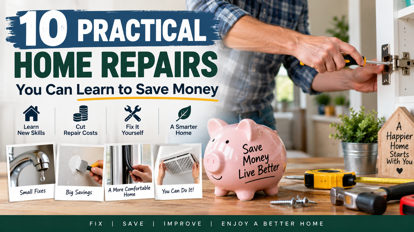 10 Practical Home Repairs You Can Learn to Save Money: Easy Fixes That Prevent Costly Calls