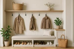 Fall decluttering hacks to organize a small entryway and save space